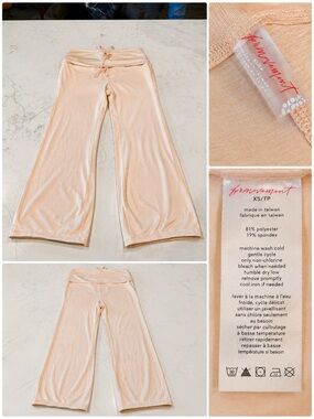Free People Pale Peach Wide-Leg Lounge Pants